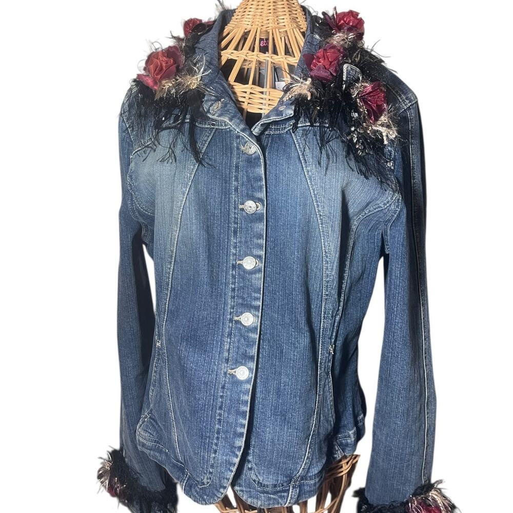 Like to be Unique? You need this one of a kind Jean Jacket Handmade M